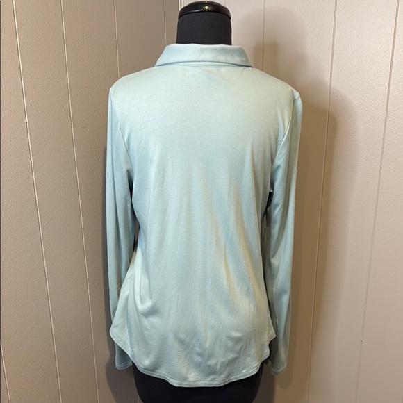 J. Jill Women’s Small Blue Button Down Shirt Relaxed Fit Dress Collar - Picture 4 of 5